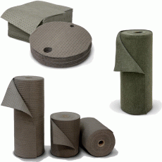 Universal absorbent pads and rolls